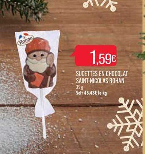 sucettes en chocolat saint nicolas rohan