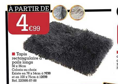 tapis rectangulaire à poils longs