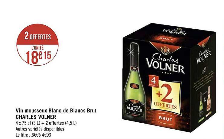 vin mousseux blanc de blancs brut charles volner