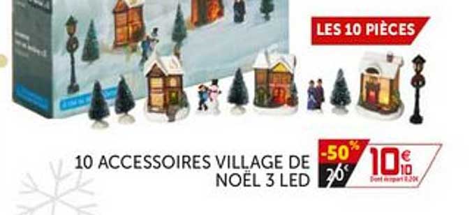 10 Accessoires Village De Noël 3 Led