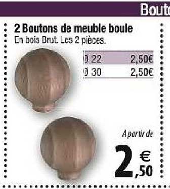 2 Boutons De Meuble Boule