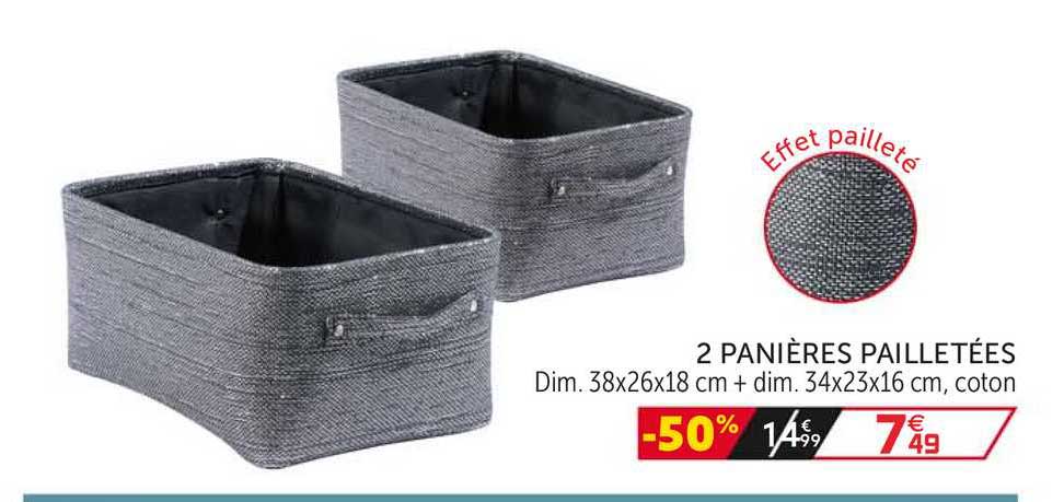 2 panières pailletées