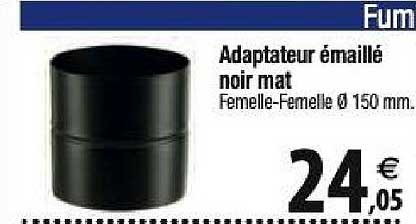 adapteur émaillé noir mat