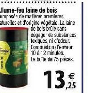 allume feu laine de bois