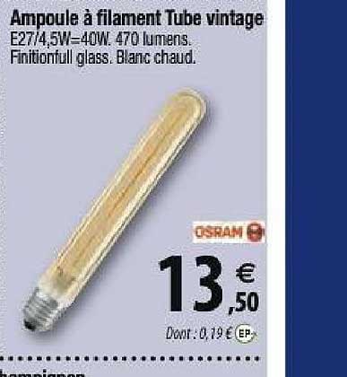 ampoule à filament tube vintage