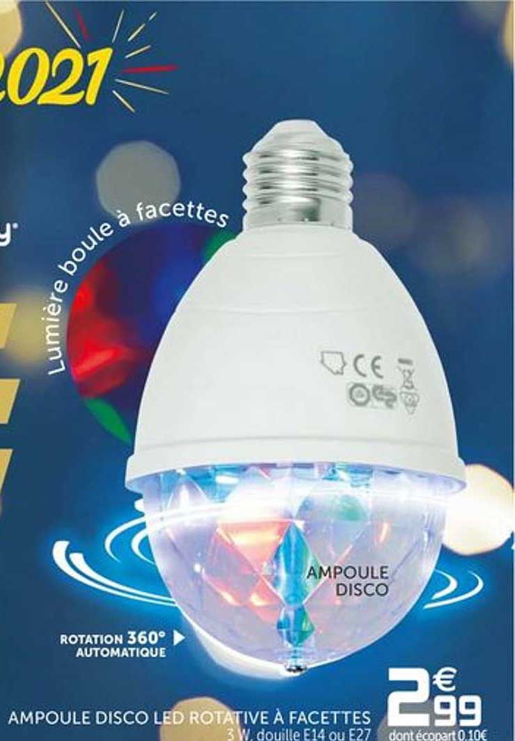 ampoule disco led rotative à  facettes