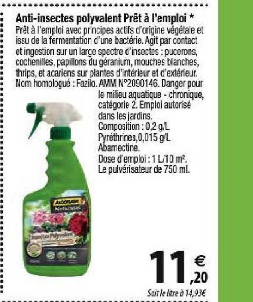 Anti-insectes Polyvalent Prêt à L'emploi