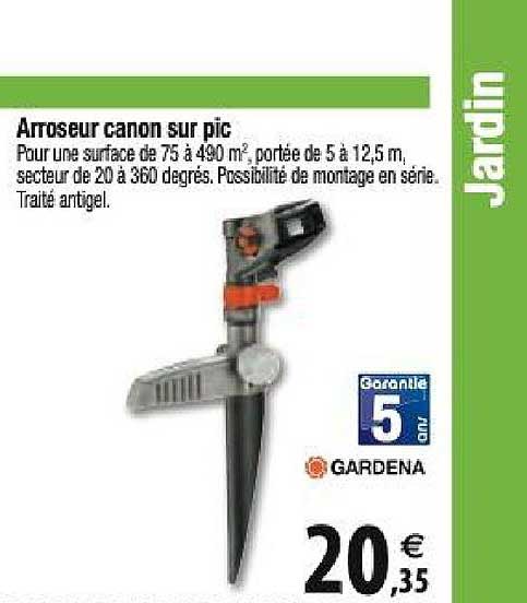 arroseur canon sur pic