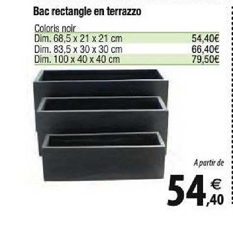 bac rectangle en terrazzo