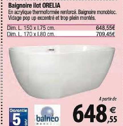 baignoire ilot orelia