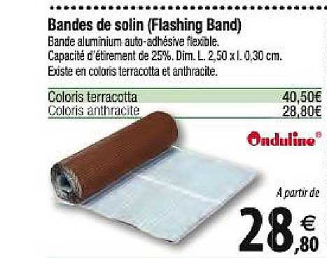 bandes de solin (flashing band) onduline