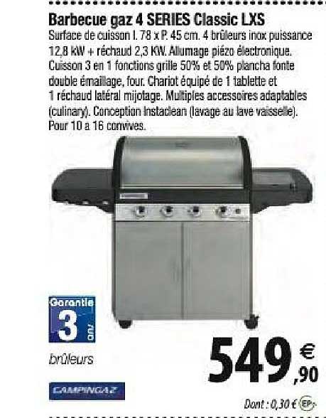 barbecue gaz 4 series classic lxs capingaz