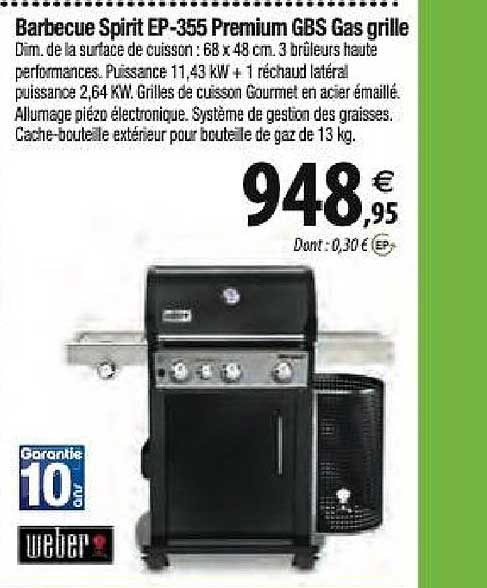 Barbecue Spirit Ep-355 Premium Gbs Gas Grille Weber