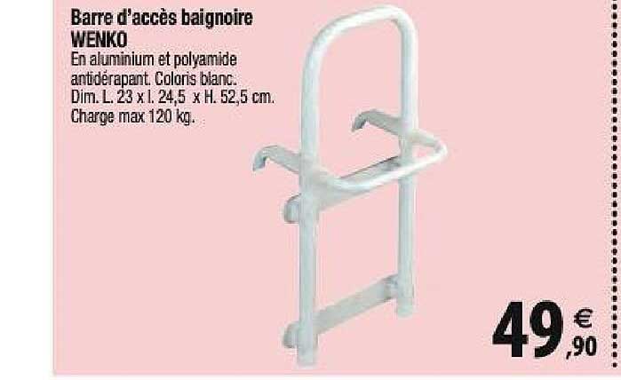 barre d'accès baignoire wenko