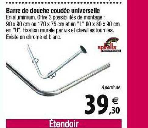 barre de douche coudée universelle spirellaa