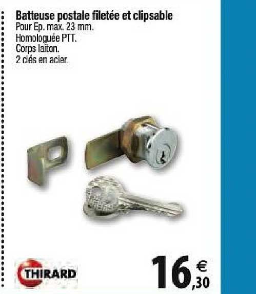 batteuse postale filetée et clispsable thirard