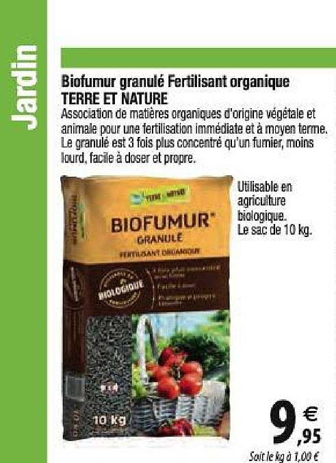 biofumur granulé fertilisant organique terre et nature