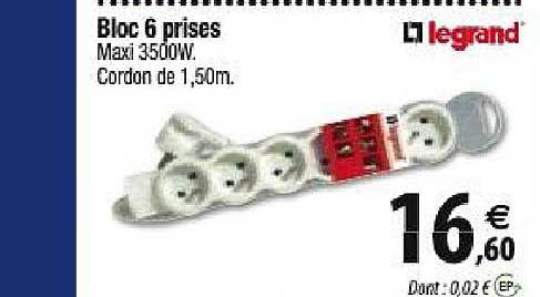 Bloc 6 Prises Legrand