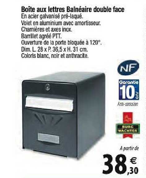 boîte aux lettres balnéaire double face