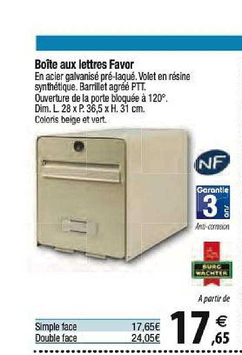 boîte aux lettres favor