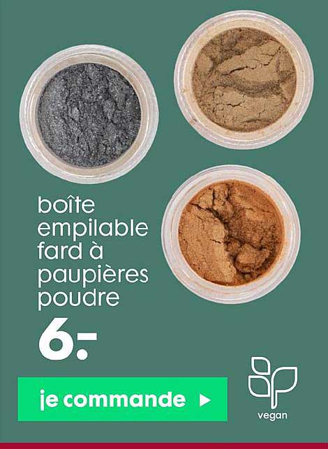 boîte empilable fard à paupières poudre