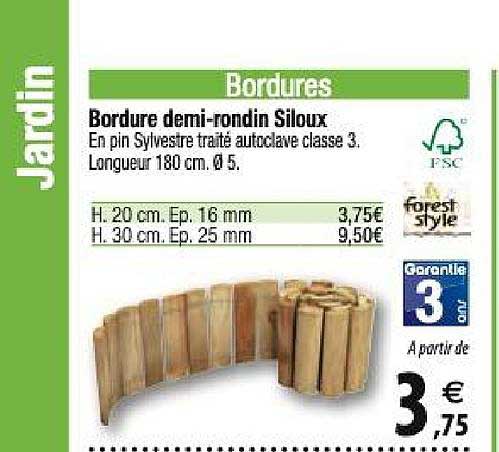bordure demi-rondin siloux