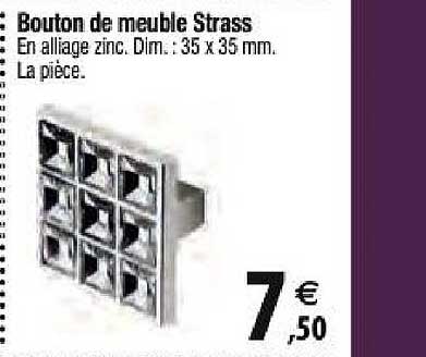 bouton de meuble strass