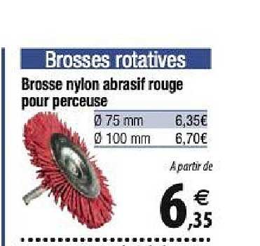 Brosse à Nylon Abrasif Rouge Pour Perceuse
