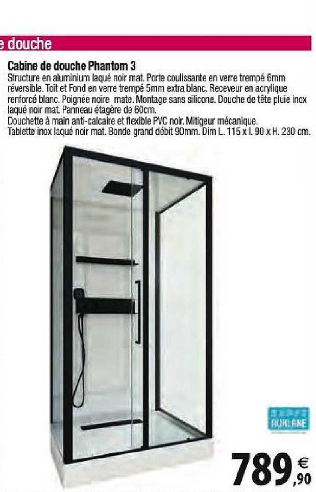 cabine de douche phantom 3
