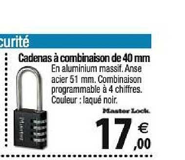 cadenas à combinaison de 40 mm master lock