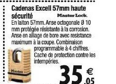 cadenas excell 57 mm haute sécurité master lock