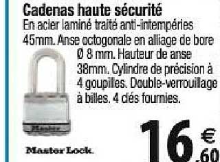 cadenas haute sécurité master lock