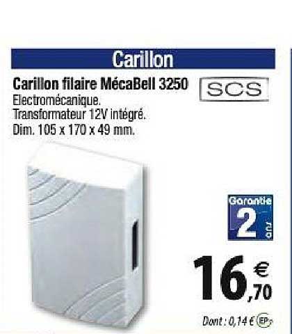 carillon filaire mécabell 3250 scs
