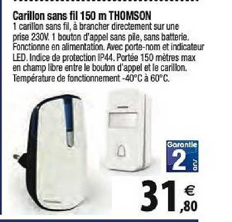 carillon sans fil 150 m thomson