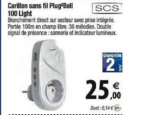 carillon sans fil plug2bell 100 light scs