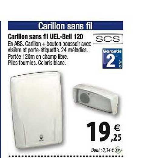 carillon sans fil uel bell 120 scs