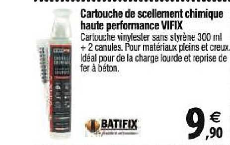 cartouche de scellement chimique haute performance vifix batifix