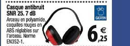 casque antibruit snr 25.7 db