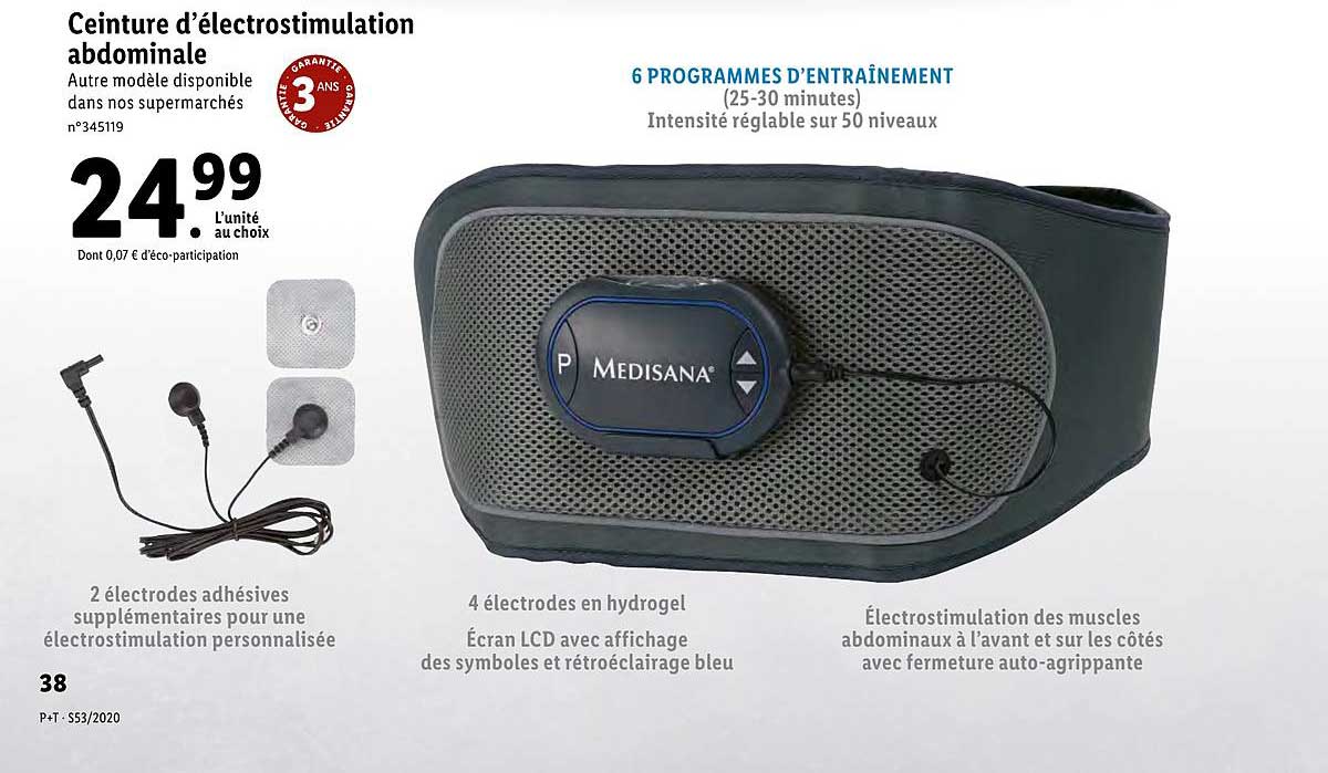 ceinture d'électrostimulation abdominale
