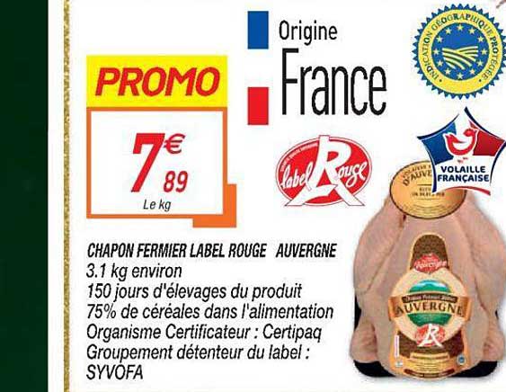 chapon fermier label rouge auvergne