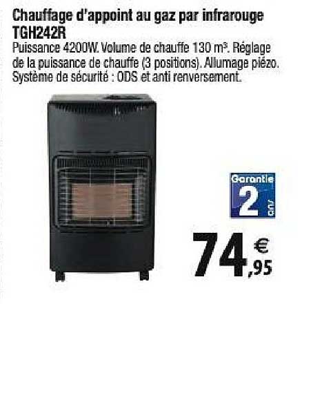 chauffage d'appoint au gaz par infrarouge tgh242r