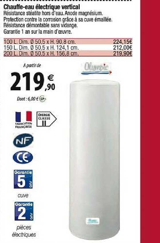 chauffe eau électrique vertical