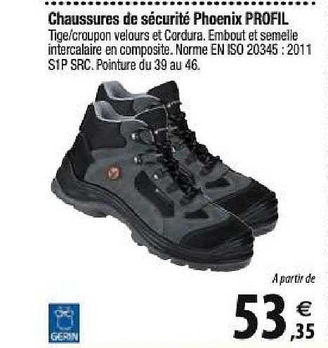 chaussures de sécurité phoenix profil