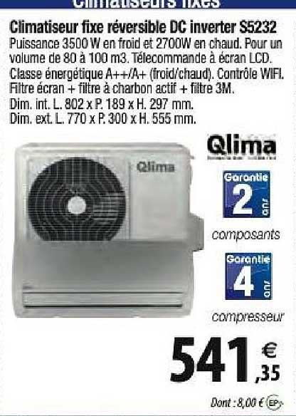 climatiseur fixe réversible dc inverter s5232