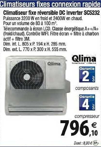 climatiseur fixe réversible dc inverter sc5232