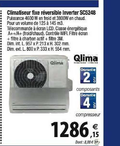 climatiseur fixe réversible inverter sc5248