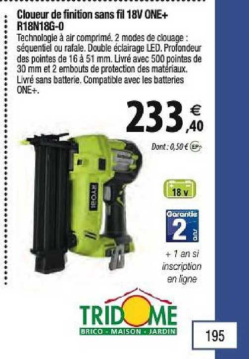 cloueur de finition sans fil 18v one+r18n18g 0