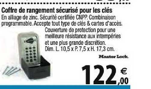 coffre de rangement sécurisé pour les clés master lock
