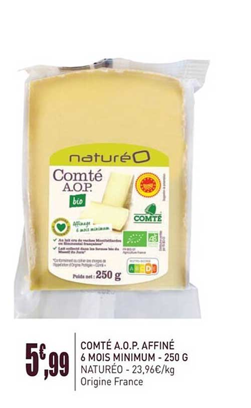 comté a.o.p. affiné 6 mois minimum