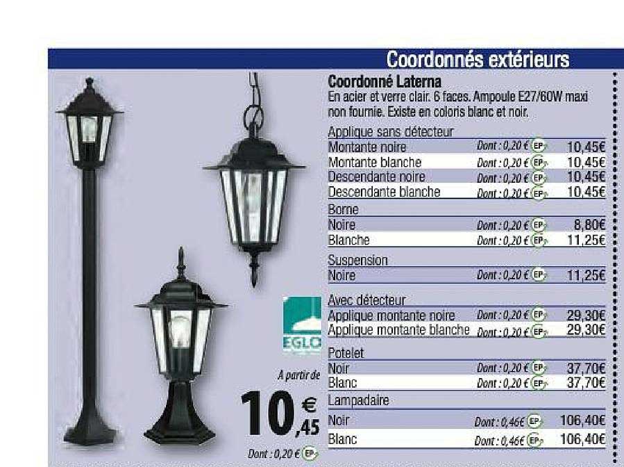 coordonné laterna eglo